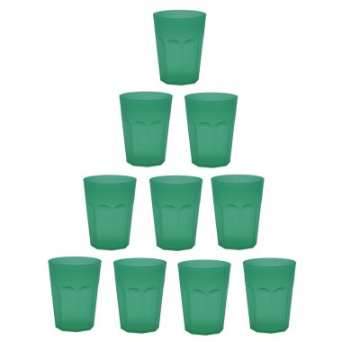 ENGELLAND 10er Set Kunststoffbecher 0,25 l Grün – BPA-frei, spülmaschinenfest, bruchsicher, ideal für Kinder, Camping, Picknick & Alltag