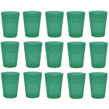 15x Kunststoffbecher Grün Trinkbecher Party-Becher Plastikgläser Mehrweg 0,4l 