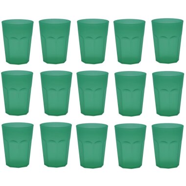 ENGELLAND 15er Set Kunststoffbecher 0,25 L Grün – BPA-frei, bruchsicher & spülmaschinenfest