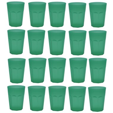 ENGELLAND 20er Set Kunststoffbecher 0,25 l Grün – BPA-frei, spülmaschinenfest, bruchsicher, ideal für Kinder, Camping, Picknick & Alltag