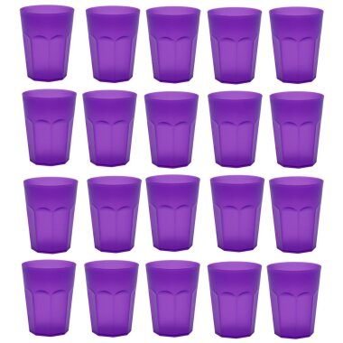 ENGELLAND Kunststoffbecher Set 0,25 L in Lila – Robust & stapelbar ideal  für Haushalt, Garten und Unterwegs