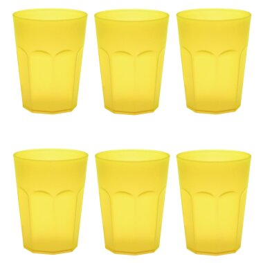 ENGELLAND 6er Set Kunststoffbecher 250 ml Gelb – BPA-frei, bruchsicher & spülmaschinenfest