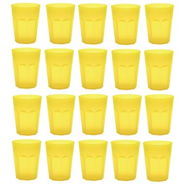 ENGELLAND 20er Set gelbe Kunststoffbecher 0,25 l – BPA-frei, bruchsicher & spülmaschinenfest