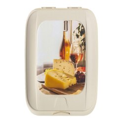 ENGELLAND Stapelbox Aufschnittdose mit Deckel – Frischhaltedose für Wurst, Käse & Aufschnitt, stapelbar und luftdicht Farbe Beige