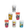 6 x Kunststoffbecher mit Deckel und Strohhalm, BPA-frei, Bunte Mischung, Trinkbecher, Party-Becher, Plastik, Trink-Gläser, Mehrweg 0,33l