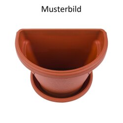 Hängender Pflanzkübel 2,4 L Braun mit Untersetzer, wetterfest & robust
