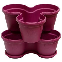 2er Set Blumentöpfe Lila – stapelbare...