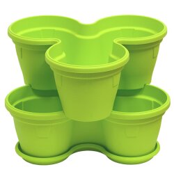 2er Set Blumentöpfe Grün – stapelbare...