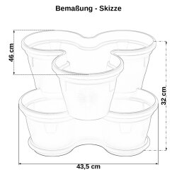 2er Set Blumentöpfe Moosgrün – stapelbare Pflanztürme für platzsparendes Gärtnern auf Balkon & Garten