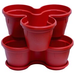 2er Set Blumentöpfe Rot – stapelbare...