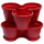 2x Blumentopf Säulentopf Pflanzturm Hochbeet mit Untersetzer stapelbar Kunststoff Rot