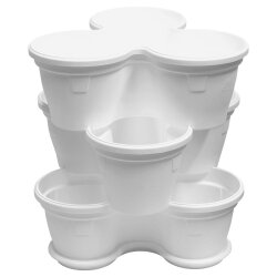 3er Set Blumentöpfe Weiß – stapelbare...