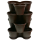 4x Blumentopf Säulentopf Pflanzturm Hochbeet mit Untersetzer stapelbar Kunststoff Braun