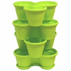4er Set Blumentöpfe Grün – stapelbare...