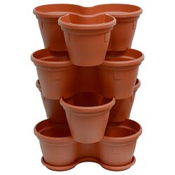 4er Set Blumentöpfe Terrakotta – stapelbare...