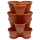 4x Blumentopf Säulentopf Pflanzturm Hochbeet mit Untersetzer stapelbar Kunststoff Terracotta