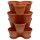 4er Set Blumentöpfe Terrakotta – stapelbare Pflanztürme für Balkon, Garten & Terrasse