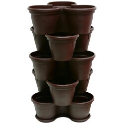 5er Set Pflanzturm Braun – stapelbares Hochbeet...