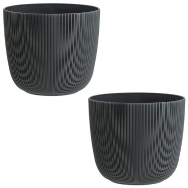 Engelland 2er-Set Blumentopf Ø 29 cm Anthrazit – wetterfest & mit Drainagesystem