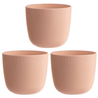 ENGELLAND 3er Set Blumentöpfe Ø 29 cm Apricot – UV-beständig, wetterfest, mit Drainage