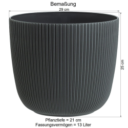 3x mintgrün Engelland moderner Blumentopf mit Drainagesystem Pflanztopf-Kübel widerstandsfähig rund wetterfest Kunststoff Ø 29 cm
