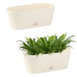 2er-Set Blumenkästen 30 cm Beige –...