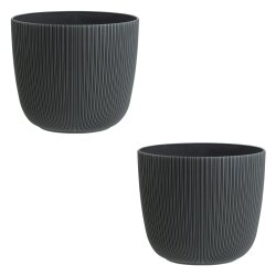2er-Set ENGELLAND Blumentopf Ø25 cm Anthrazit...