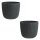 2er-Set ENGELLAND Blumentopf Ø25 cm Anthrazit – rund, wetterfest mit Drainagesystem für Garten & Innen