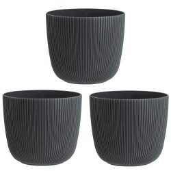 Engelland 3er Set Blumentopf Ø 25 cm Anthrazit mit...