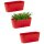 3er-Set Blumenkästen 30 cm Rot – Balkonkasten mit Untersetzer für Garten, Balkon und Tischdekoration
