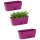 3er-Set Blumenkästen 30 cm Lila – Balkonkasten mit Untersetzer für Garten, Balkon und Tischdekoration