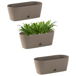 3er-Set Blumenkästen 30 cm Moka-Braun –...