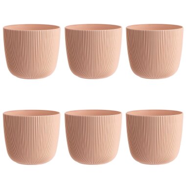 Engelland Blumentöpfe 6er-Set Apricot  Ø 15 cm mit Drainagesystem – wetterfest & UV-beständig Pflanztopf Kunststoff