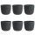 ENGELLAND 6er-Set Blumentöpfe Ø 15 cm Anthrazit – wetterfest mit Drainagesystem für Balkon & Fensterbank