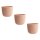 Engelland Pflanztöpfe Apricot 3er-Set  Ø 12 cm mit integriertem Drainagesystem – wetterfeste Kunststoff-Blumentöpfe