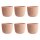 Engelland Pflanztöpfe Apricot 6er-Set  Ø 12 cm mit integriertem Drainagesystem – wetterfeste Kunststoff Blumentöpfe