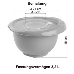 Engelland 2er-Set Rührschüsseln 3 L Beige mit Deckel, Silikonfüßen & Ausgießer