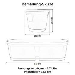 Wetterfester Pflanzkübel 50 cm weiß –...