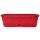 Wetterfester Pflanzkübel 50 cm rot – Länglicher Blumenkasten mit Wasserauffangschale, ideal für Balkon, Terrasse & Tischdekoration
