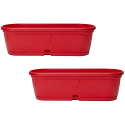 2x Pflanzkübel Blumenkasten Rot 50 cm –...