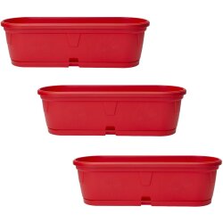 3x Wetterfester Pflanzkübel 50 cm Rot –...