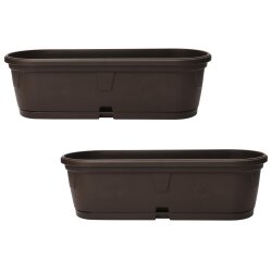 2er Set Pflanzkübel 50 cm Dunkelbraun –...
