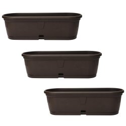 3er Set Pflanzkübel 50 cm Dunkelbraun – oval,...
