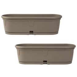 2er-Set Pflanzkübel 50 cm hellbraun –...