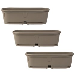 3er-Set Pflanzkübel 50 cm Hellbraun –...