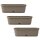 3er-Set Pflanzkübel 50 cm Hellbraun – Wetterfester, ovaler Blumenkasten mit Wasserspeicher für Balkon, Terrasse und Innenbereich