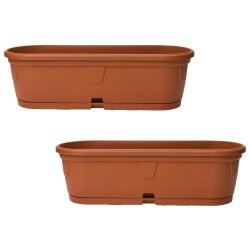 ENGELLAND 2 x Blumenkasten Terrakotta