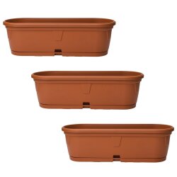 3er-Set Pflanzkübel 50 cm Terrakotta – oval...