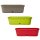 3er Set ovaler Pflanzkübel 50 cm – wetterfest & stapelbar für Balkon & Garten (Hellbraun/Hellgrün/Rot)