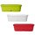 3er Set ovaler Pflanzkübel 50 cm – wetterfest & stapelbar für Balkon & Garten (Weiß/Hellgrün/Rot)